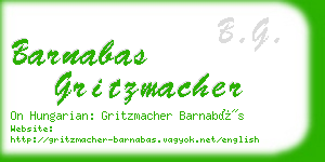 barnabas gritzmacher business card